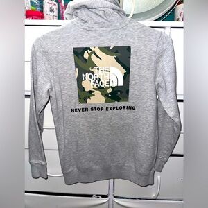 North Face Printed Box NSE back print hoodie in gray